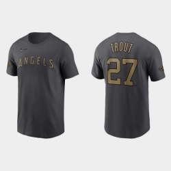 Men Los Angeles Angels Mike Trout Charcoal 2022 Mlb All Star Game Name Number Charcoal T Shirt