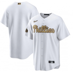 Men Philadelphia Phillies Blank 2022 All Star White Cool Base Stitched Baseball Jersey
