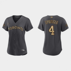 Women George Springer Toronto Blue Jays 2022 Mlb All Star Game Replica Charcoal Jersey