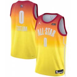 Men 2023 All Star 0 Jayson Tatum Orange Game Swingman Stitched Basketball Jersey