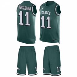 Men's Nike Philadelphia Eagles #11 Carson Wentz Limited Midnight Green Tank Top Suit Wentzylvania NFL Jersey