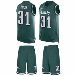 Men's Nike Philadelphia Eagles #31 Jalen Mills Limited Midnight Green Tank Top Suit NFL Jersey