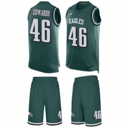 Men's Nike Philadelphia Eagles #46 Herman Edwards Limited Midnight Green Tank Top Suit NFL Jersey