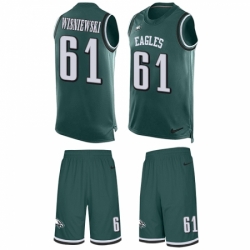 Men's Nike Philadelphia Eagles #61 Stefen Wisniewski Limited Midnight Green Tank Top Suit NFL Jersey