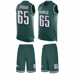 Men's Nike Philadelphia Eagles #65 Lane Johnson Limited Midnight Green Tank Top Suit NFL Jersey
