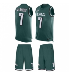 Men's Nike Philadelphia Eagles #7 Ron Jaworski Limited Midnight Green Tank Top Suit NFL Jersey