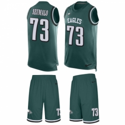 Men's Nike Philadelphia Eagles #73 Isaac Seumalo Limited Midnight Green Tank Top Suit NFL Jersey
