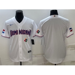 Men Dominican Republic Baseball 2023 White World Baseball With Patch Classic Replica Stitched Jersey