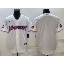 Men Dominican Republic Baseball 2023 White World Baseball With Patch Classic Replica Stitched Jerseys