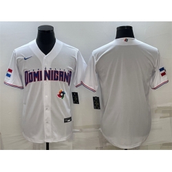 Men Dominican Republic Baseball Blank 2023 White World Baseball Classic Replica Stitched Jerseys