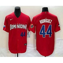 Men's Dominican Republic Baseball #44 Julio Rodriguez Number 2023 Red World Classic Stitched Jersey
