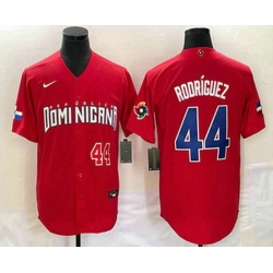 Men's Dominican Republic Baseball #44 Julio Rodriguez Number 2023 Red World Classic Stitched Jersey1