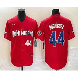 Men's Dominican Republic Baseball #44 Julio Rodriguez Number 2023 Red World Classic Stitched Jerseys