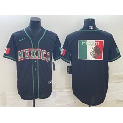 Men Mexico Baseball 2023 Black World Baseball Big Logo Classic Stitched Jersey