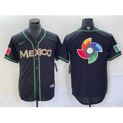 Men Mexico Baseball 2023 Black World Baseball Classic Team Big Logo Stitched Jersey 2