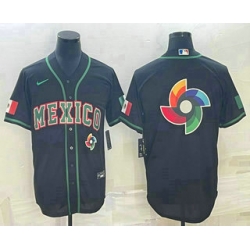 Men Mexico Baseball 2023 Black World Big Logo Classic Stitched Jersey 2