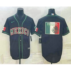 Men Mexico Baseball 2023 Black World Big Logo Classic Stitched Jerseys