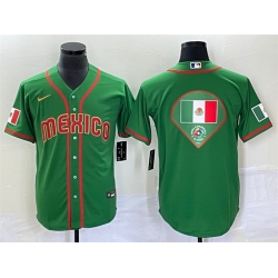 Men Mexico Baseball 2023 Green World Baseball Classic Team Big Logo Stitched Jersey