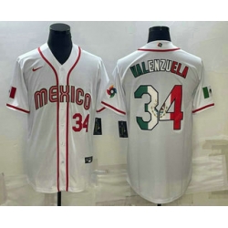 Men Mexico Baseball #34 Fernando Valenzuela Number 2023 White World Classic Stitched Jersey1