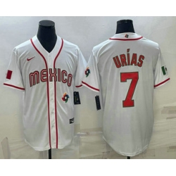 Men Mexico Baseball #7 Julio Urias 2023 White World Baseball Classic Stitched Jerseys