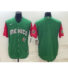 Men's Mexico Baseball 2023 Blank Green World Baseball Classic Stitched Jerseys 3