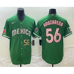 Men's Mexico Baseball #56 Randy Arozarena Number 2023 Green World Classic Stitched Jersey1