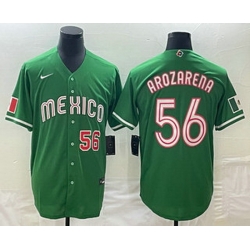 Men's Mexico Baseball #56 Randy Arozarena Number 2023 Green World Classic Stitched Jerseys