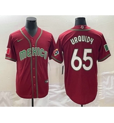 Men's Mexico Baseball #65 Giovanny Gallegos 2023 Red World Classic Stitched Jerseys