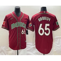 Men's Mexico Baseball #65 Giovanny Gallegos Number 2023 Red World Classic Stitched Jerseys