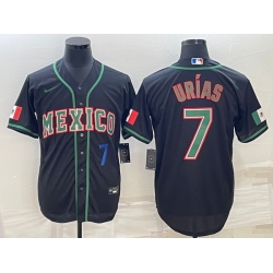 Men's Mexico Baseball #7 Julio Urias 2023 Black World Baseball Classic Stitched Jerseys