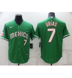 Men's Mexico Baseball #7 Julio Urias 2023 Green World Baseball Classic Stitched Jerseys