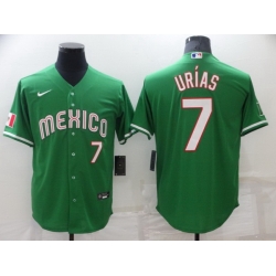 Men's Mexico Baseball #7 Julio Urias 2023 Green World Baseball Classic Stitched Jerseys