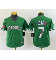 Women Mexico Baseball 7 Julio Urias 2023 Green World Baseball Classic Stitched Jersey