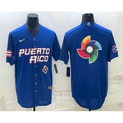 Men Puerto Rico Baseball 2023 Royal World Big Logo With Patch Classic Stitched Jersey 2