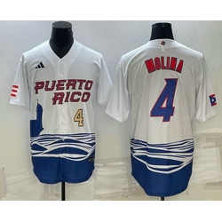 Mens Puerto Rico Baseball #4 Carlos Correa Number 2023 White World Baseball Classic Stitched Jersey