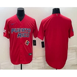 Men's Puerto Rico Baseball Blank 2023 Red World Baseball Classic Stitched Jersey
