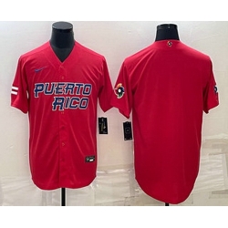 Men's Puerto Rico Baseball Blank 2023 Red World Baseball Classic Stitched Jerseys