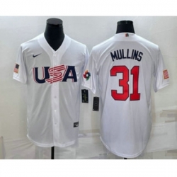Men USA Baseball 31 Cedric Mullins 2023 White World Classic Stitched Jersey