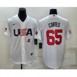 Men USA Baseball 65 Nestor Cortes 2023 White World Classic Stitched Jerseys