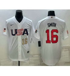 Men's USA Baseball #16 Will Smith Number 2023 White World Baseball Classic Stitched Jerseys