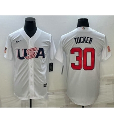 Men's USA Baseball #30 Kyle Tucker 2023 White World Baseball Classic Stitched Jerseys
