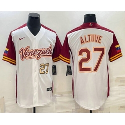 Men Venezuela Baseball #27 Jose Altuve Number 2023 White World Baseball Classic Stitched Jersey2