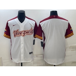 Men Venezuela Baseball Blank 2023 White World Baseball Classic Stitched Jersey