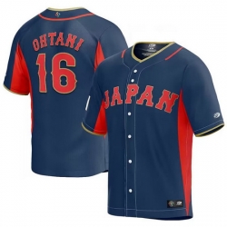 Men Japan Baseball 16 Shohei Ohtani 2023 Navy World Baseball Classic Stitched Jersey