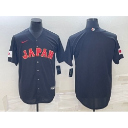 Men Japan Baseball Blank 2023 Black World Baseball Classic Stitched Jersey
