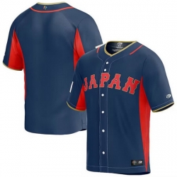 Men Japan Baseball Blank 2023 Navy World Baseball Classic Stitched Jersey