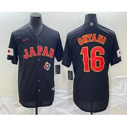 Men's Japan Baseball #16 Shohei Ohtani 2023 Black World Classic Stitched Jerseys