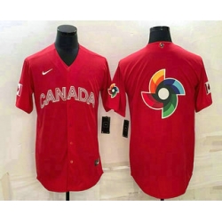 Men Canada Baseball 2023 Red World Big Logo With Patch Classic Stitched Jerseys