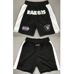 Men Las Vegas Raiders Black White Shorts