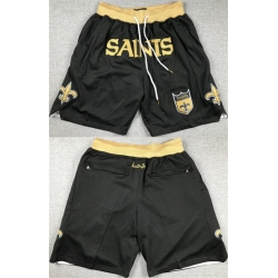 Men New Orleans Saints Black Shorts